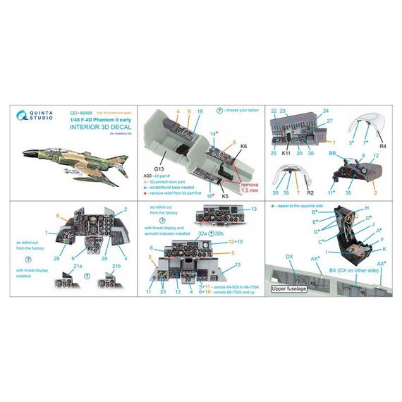 F-4D early Phantom II 3D-Printed & coloured Interior on decal paper (with 3D-printed resin parts), image 17