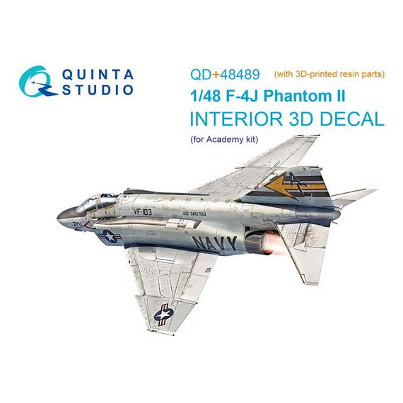 F-4J Phantom II 3D-Printed & coloured Interior on decal paper (with 3D-printed resin parts), image 2