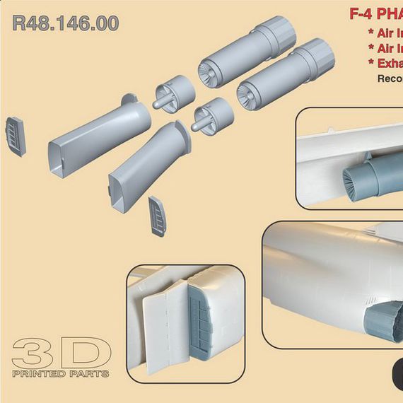 F-4 Air Intakes, covers, long style nozzles