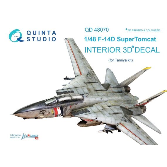 F-14D 3D-Printed & coloured Interior on decal paper