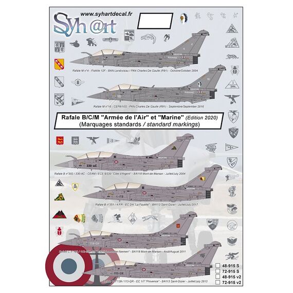Rafale B/C/M standards marks "Armée de l'Air & Marine"