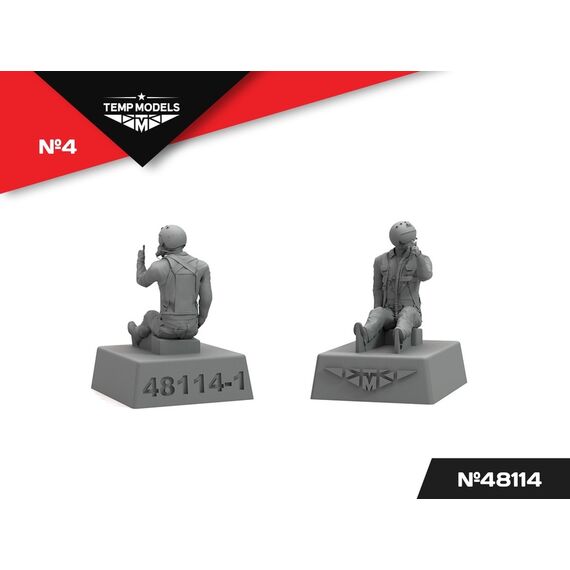 Modern Russian AF pilots (flight position) Set #–4 Temp Models 48114 1:48, image 3