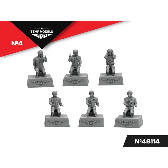 Modern Russian AF pilots (flight position) Set #–4 Temp Models 48114 1:48, image 8