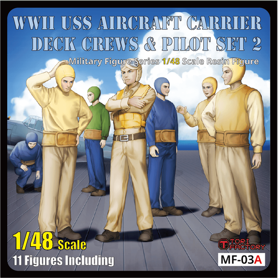 US Navy aircraft carrier crews & pilots (normal pose) Tori Factory MF-03A 1:48