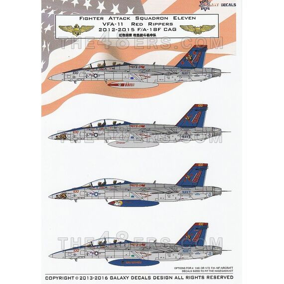 F/A-18F VFA-11 red rippers decal set