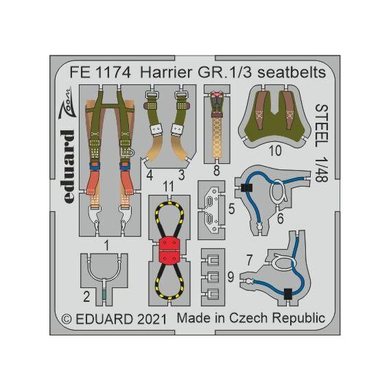 Harrier GR.1/3 seatbelts STEEL