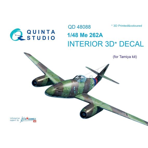 Me-262A 3D-Printed & coloured Interior on decal paper