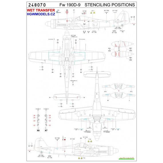 Fw 190D-9 - stencils, image 2