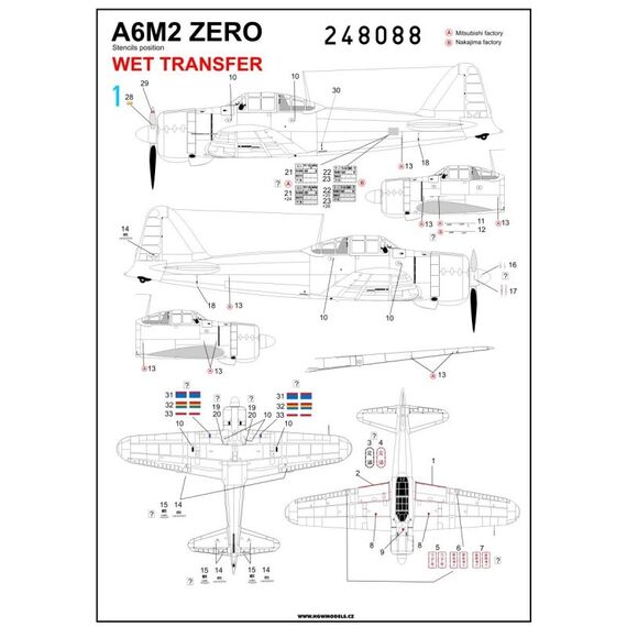 A6M2 Zero  markings & stencils, image 2