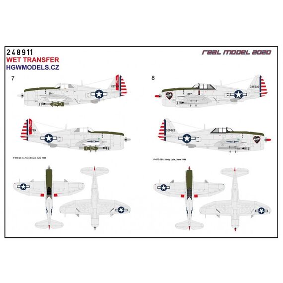 ​P-47D in the Pacific area​ decal set, image 7