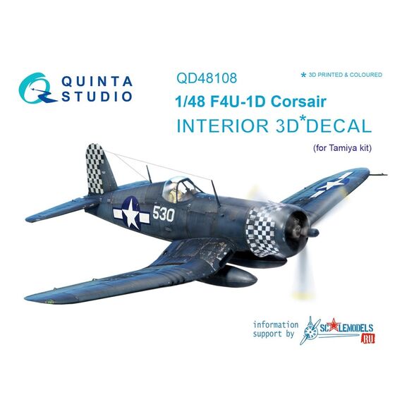 F4U-1D 3D-Printed & coloured interior on decal paper