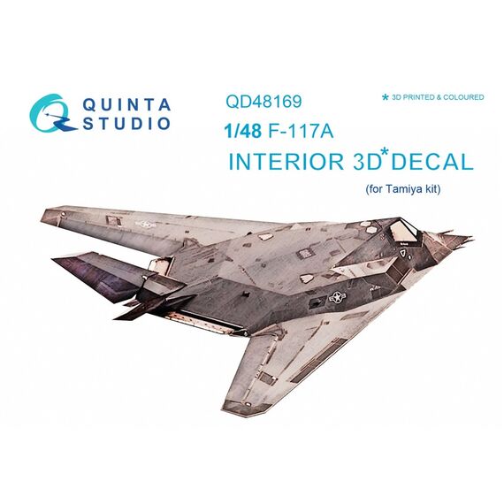 F-117A 3D-Printed & coloured interior on decal paper