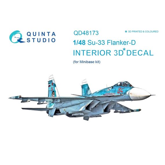 Su-33 3D-Printed & coloured Interior on decal paper