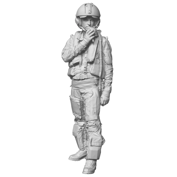 French modern AF pilot in flight gear standing 8 Reedoak 480223 1:48