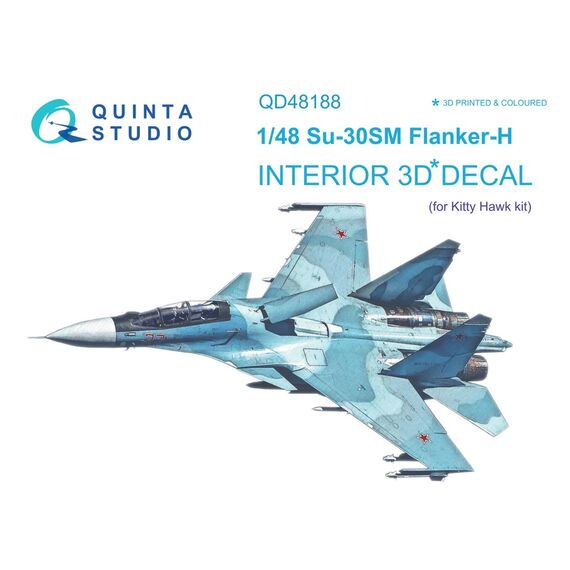 Su-30SM Flanker-H3D-Printed & coloured Interior on decal paper