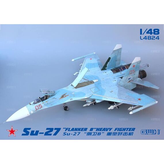 Maquette Plastique 1/48 SU-27 Flanker B Heavy Fighter - Kit Great Wall L4824, Pour Modélistes à Partir De 14 Ans