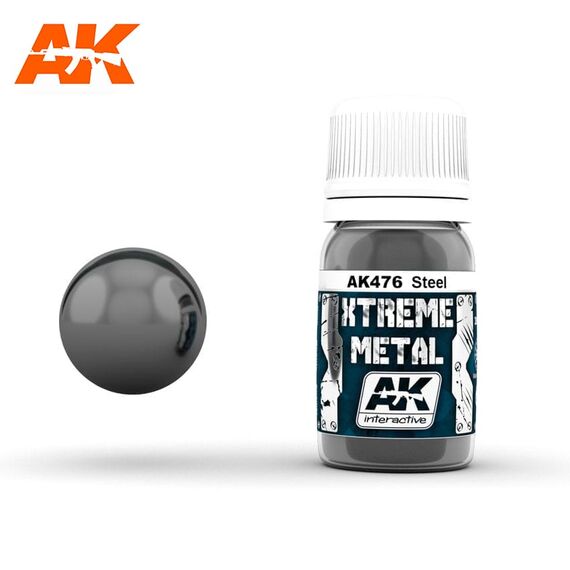 Xtreme metal steel 30ml AK Interactive AK476