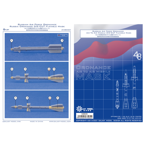 Russian Air Force Air-to-Air missile separation painting mask set, image 2