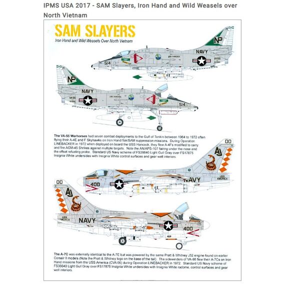 IPMS USA 2017 National Convention Decals - SAM Slayers: Iron Hand and Wild Weasels Over North Vietnam, image 6