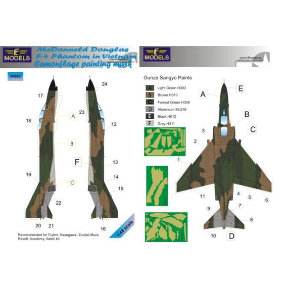 F-4 USAF in Vietnam camouflage painting mask