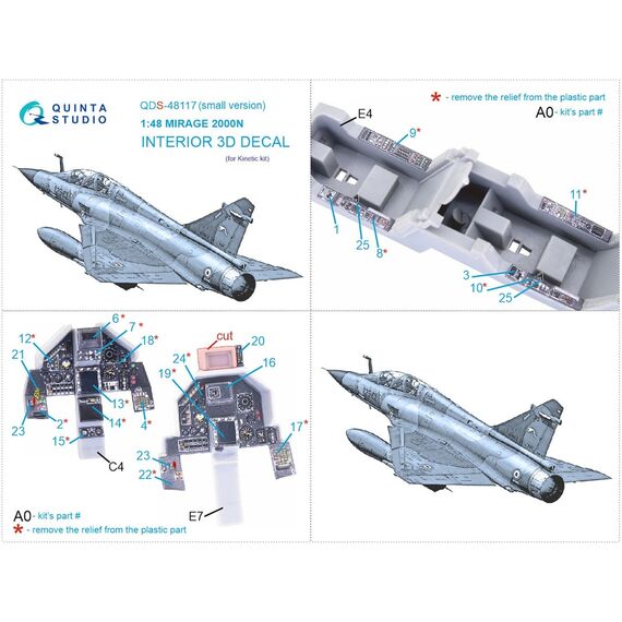 Mirage 2000N 3D-Printed & coloured Interior on decal paper (small version), image 2