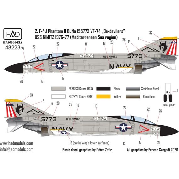 F-4J VF-74 Be -devilres USS NIMITZ 70?s decal sheet, image 5