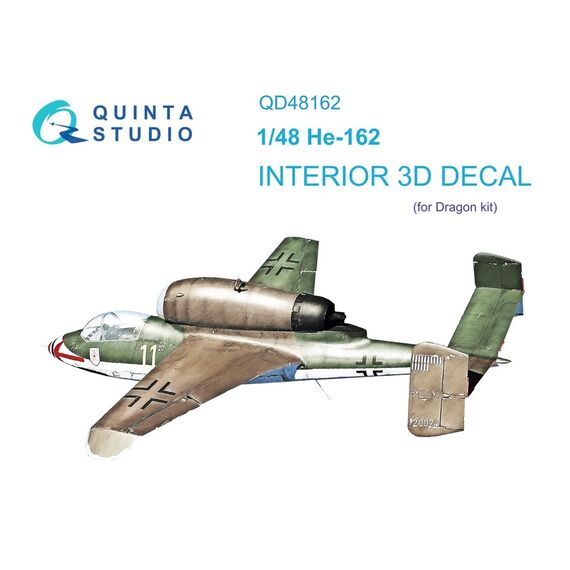 He 162 3D-Printed & coloured Interior on decal paper