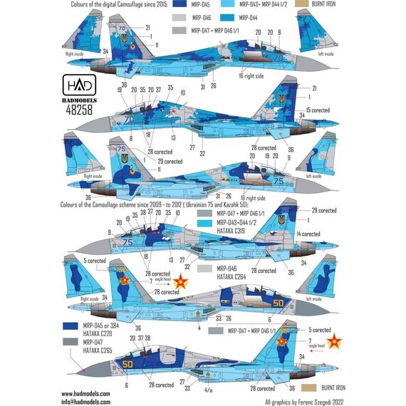 Su-27UBM-1 Ukrainian and Kazakh painting schemes decal sheet, image 4