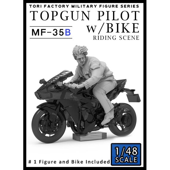 Topgun pilot w/bike riding scene Tori Factory MF-35B 1:48