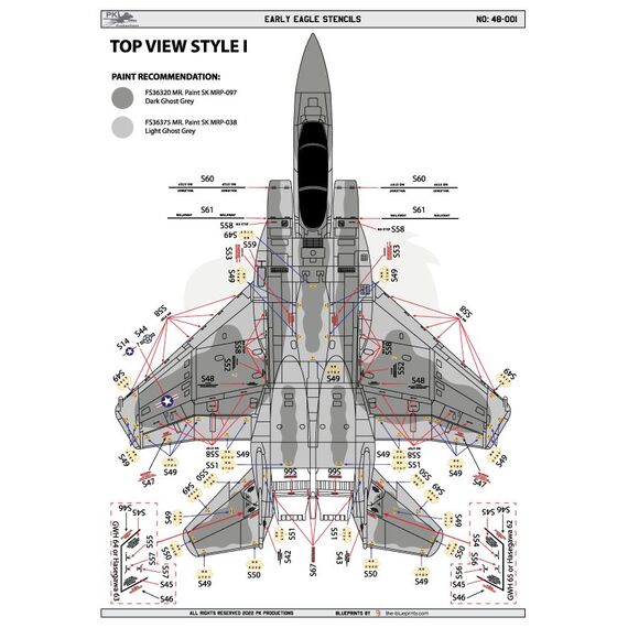 Early F-15 Eagle stencils, image 8