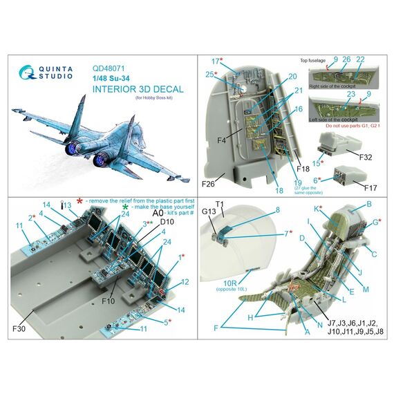 Su-34 3D-Printed & coloured Interior on decal paper, image 2