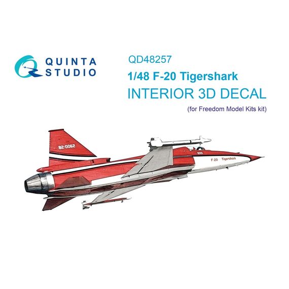 F-20 Tigershark 3D-Printed & coloured Interior on decal paper for the Freedom Model kit