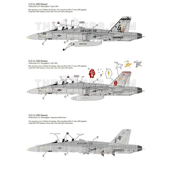 F/A-18D Hornet USMC Moonlighters  decal sheet, image 2