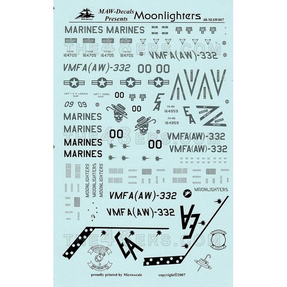 F/A-18D Hornet USMC Moonlighters  decal sheet, image 5