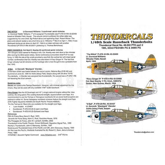 P-47D 19th, 333rd FS/318th FG & 348th FG PTO part 2