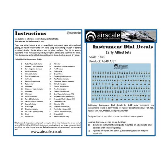 Early Allied Jet Instruments Dial Decals (x 176), image 4