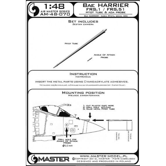 Sea Harrier FRS.1 / FRS.51 - Pitot Tube & AOA probe, image 3