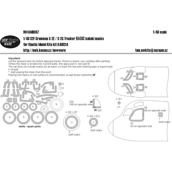 S2F S-2E / S-2G Tracker (basic kabuki mask), image 2