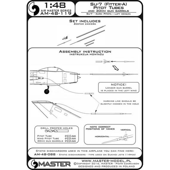 Su-7 (Fitter-A) - Pitot Tubes, 30mm gun barrels, image 6