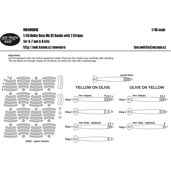 Mk.82 bombs with 2 stripes (A-6 & A-7 kits), image 2