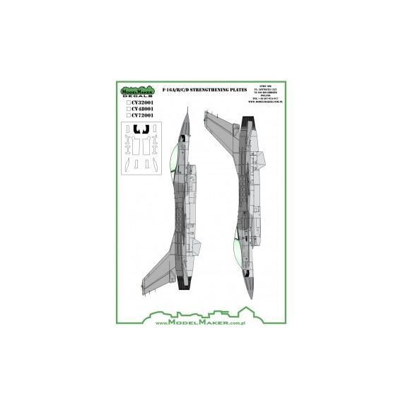 F-16A/B/C/D strengthening plates - vinyl, image 2