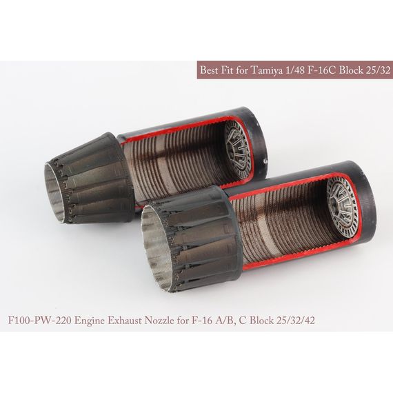 F-16A/BC/D Block 25/32/42 P&W exhaust nozzle (open + closed) & afterburner set, image 8