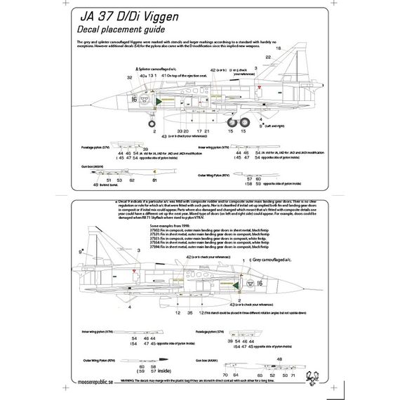 JA 37/D/Di markings set, image 5