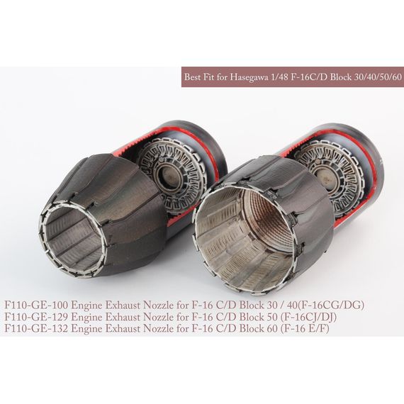 F-16C/D Block 30/40/50/60 GE exhaust nozzle & after burner set (open+closed), image 2