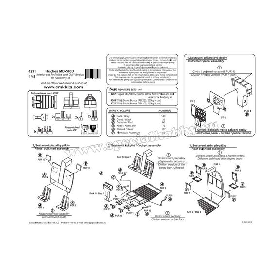 Hughes MD-500D interior set for Police and Civil versions, image 5