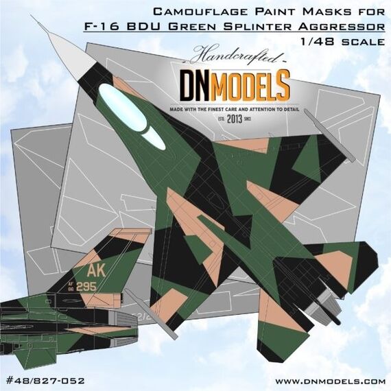 F-16C BDU Green Splinter Aggressor camouflage paint masks