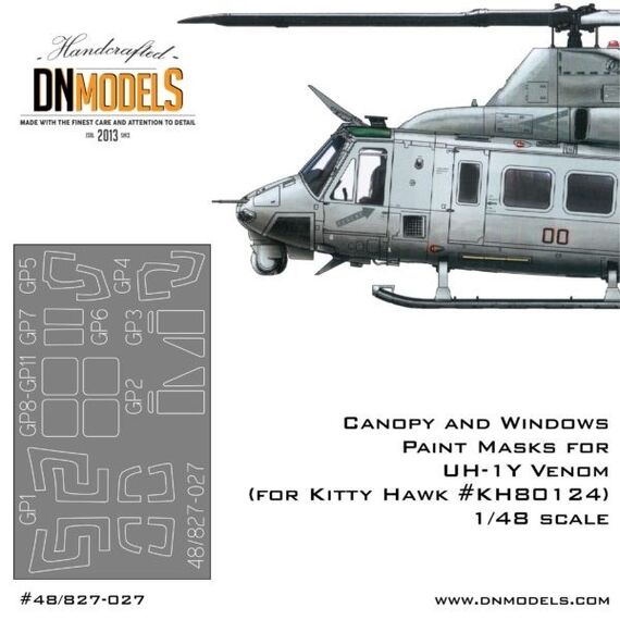 UH-1Y canopy & windows paint masks