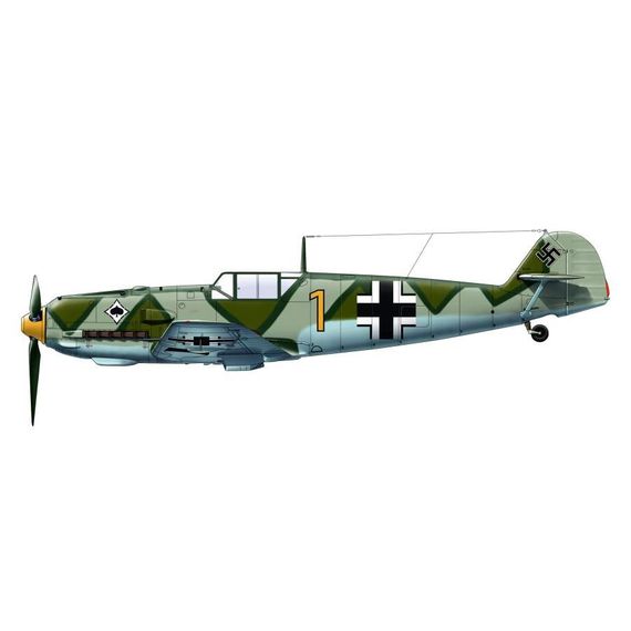 Bf 109 E 1/3/4 part 2 white 9, White 6, Black 9 Schnauzl, yellow, image 6