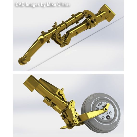 Sea Fury brass landing gear - early style, image 5