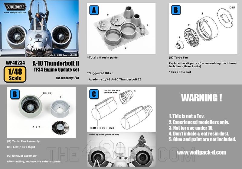 A10 Thunderbolt II TF34 engine update set